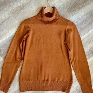 French Connection Rust Turtleneck Sweater Size Large Soft Knit